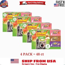 5 PACK Purina Friskies Pate Salmon,Mixed Grilled, Wet Cat Food, 5.5 oz 12 Can.