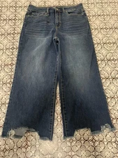 Rewash Brand Jeans Women's Distressed High Waist Wide Leg Medium Wash Size 13/31