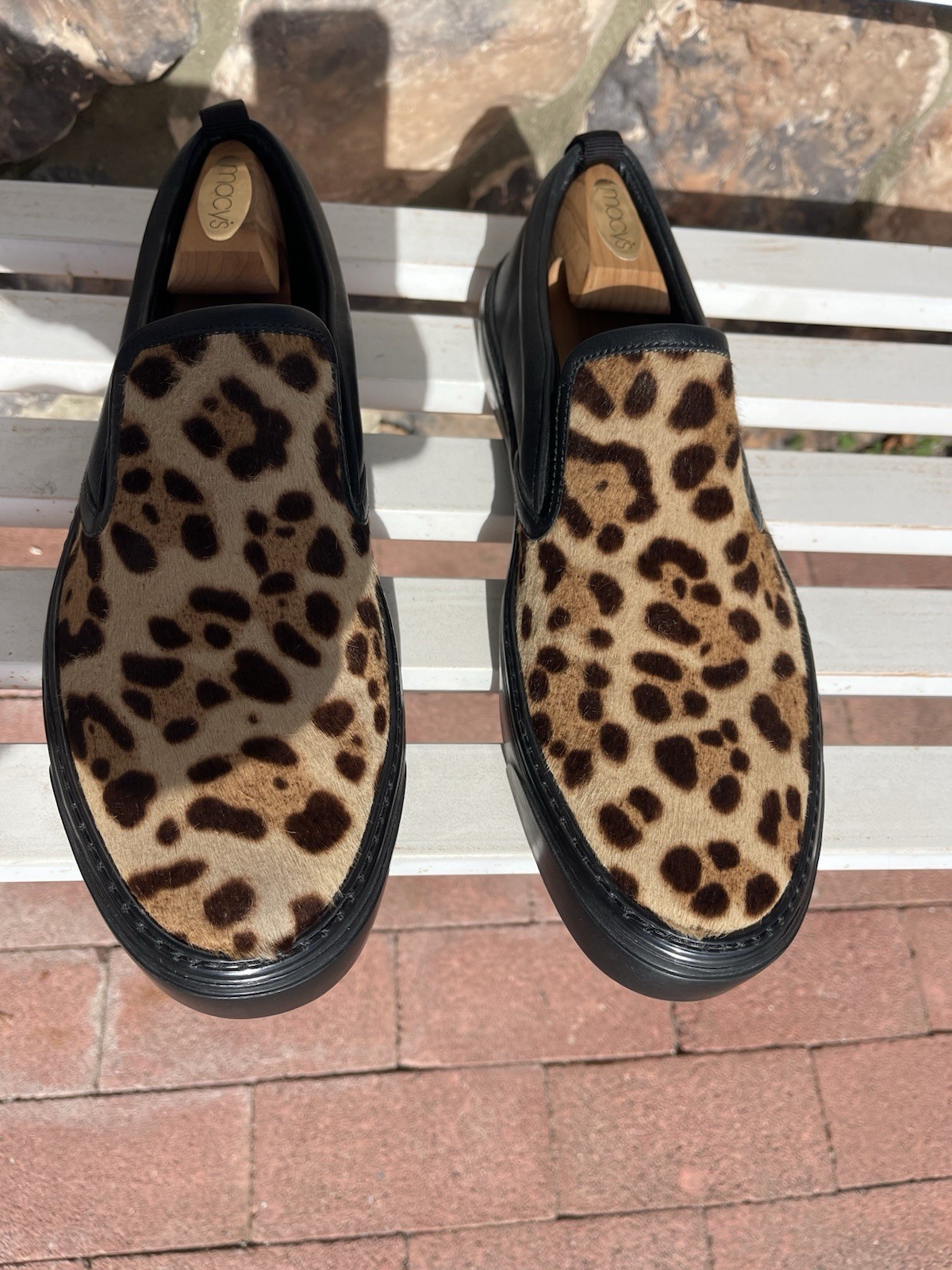 Sneakers basse Gucci Pony Hair taglia 10US #386730 nuove mai usate