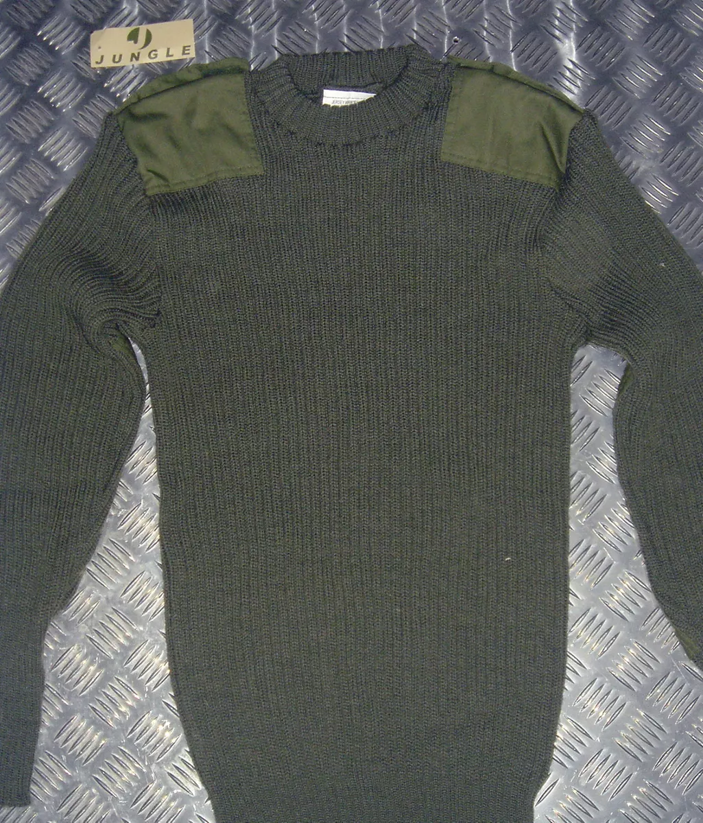 Genuine British Army Green Commando Jumper Wool Crew Neck Very