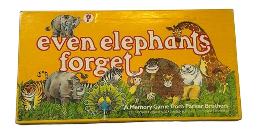 Even Elephants Forget Vintage 1981 Memory Game by Parker Brothers *INCOMPLETE*