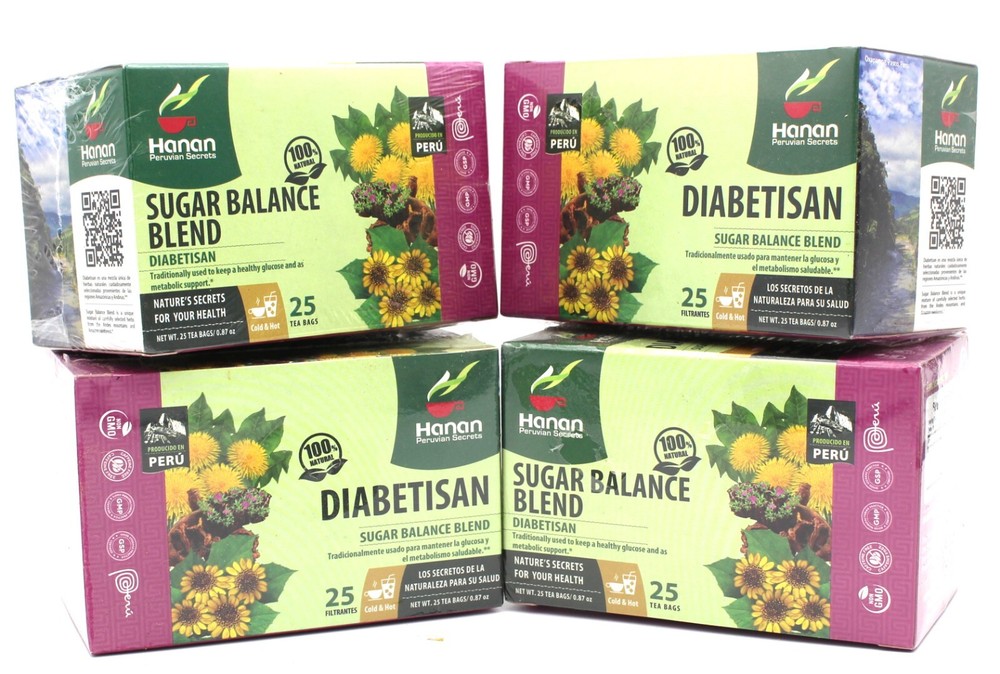 100 Tea Bags Diabetisan  (Sugar Balance Blend Tea Bags) 4 Boxes (Hanan)