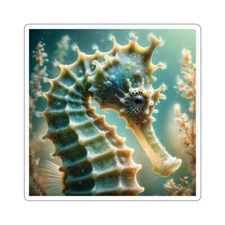 Sticker Seahorse Close-Up Marine Artwork Detail 2x2 3x3 4x4 6x6