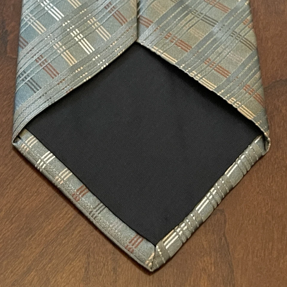 Corbata de cuello vintage J. Ferrar verde 100 % seda importada para hombre hecha en EE. UU. Foto 2 de 4