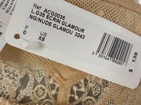 $139 Lise Charmel Womens Beige Lace Low Rise Ecrin Glamour Thong Panties Size XS