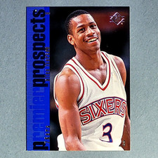 1996-97 SP #141 Allen Iverson Rookie Card - Sixers - Mint RC. rookie card picture
