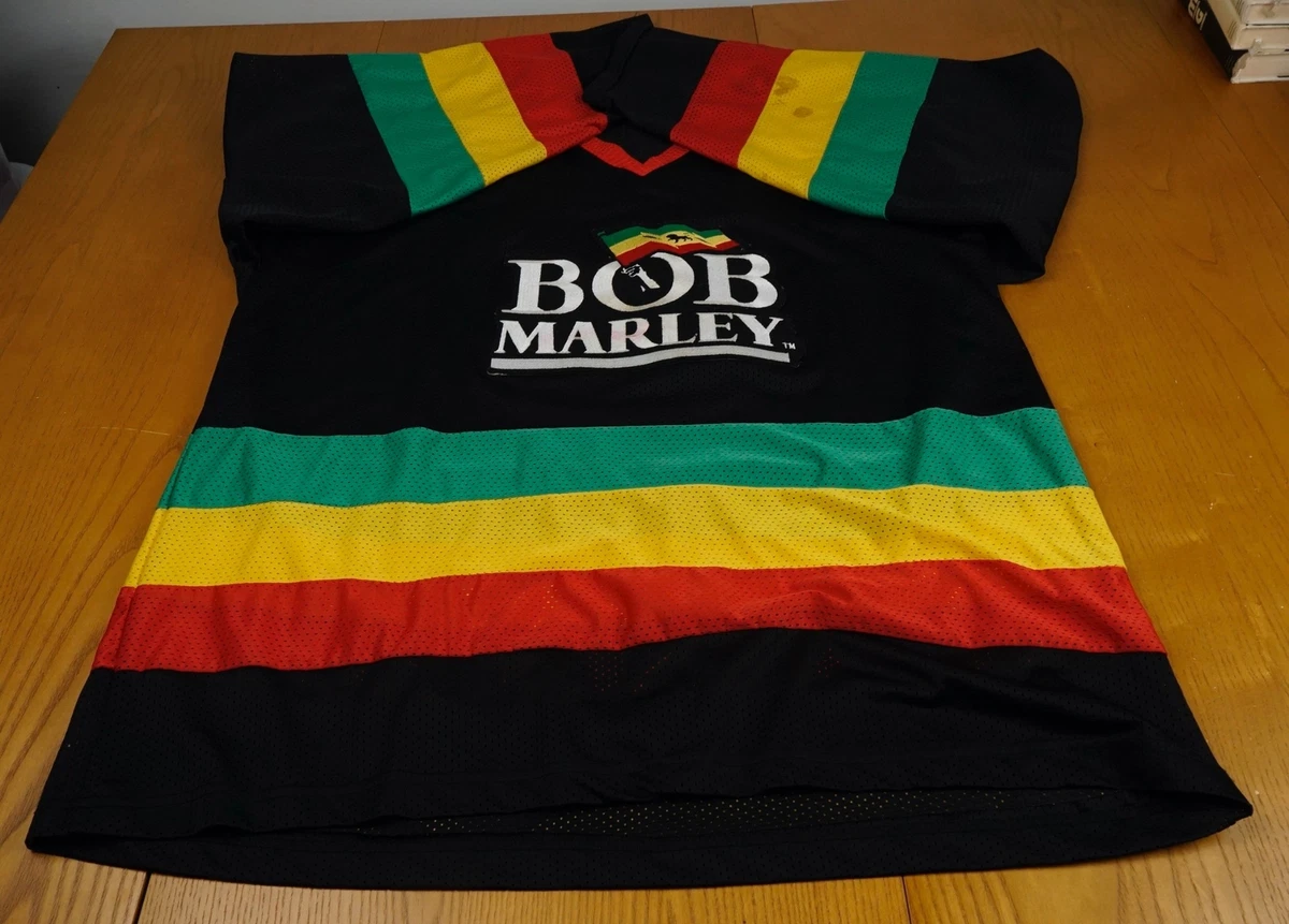 VINTAGE BOB MARLEY HOCKEY JERSEY, ONE SIZE, WAILERS RASTA REGGAE 80s/90s/SHIRT