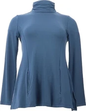 Susan Graver Weekend Jersey Turtleneck Tunic Vintage Indigo PM NWOT (546)