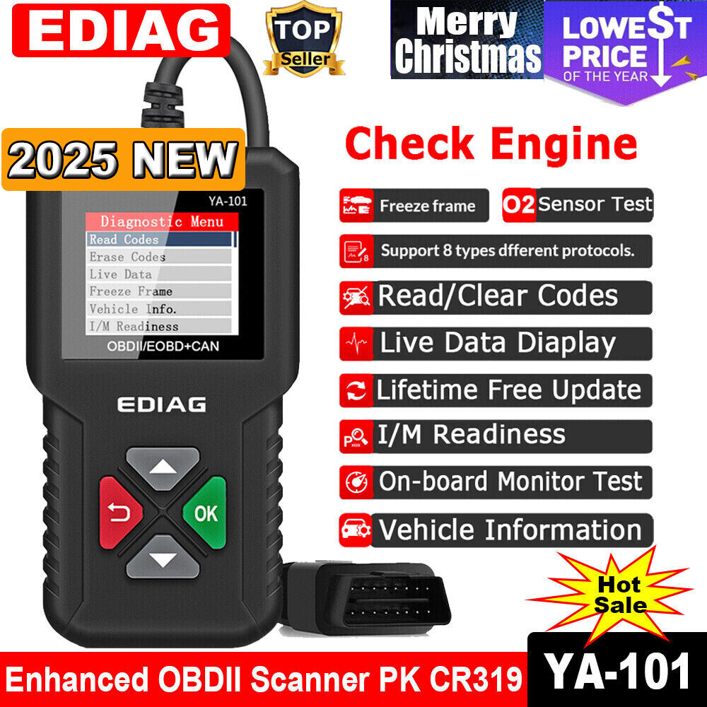 Full OBD2 Diagnostic Tool Car Check Engine Fault Code Reader OBDII Scanner USA