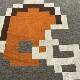 NFL Cleveland Browns Tecmo Super Bowl NES custom Helmet 8 Bit Gray XL T-shirt
