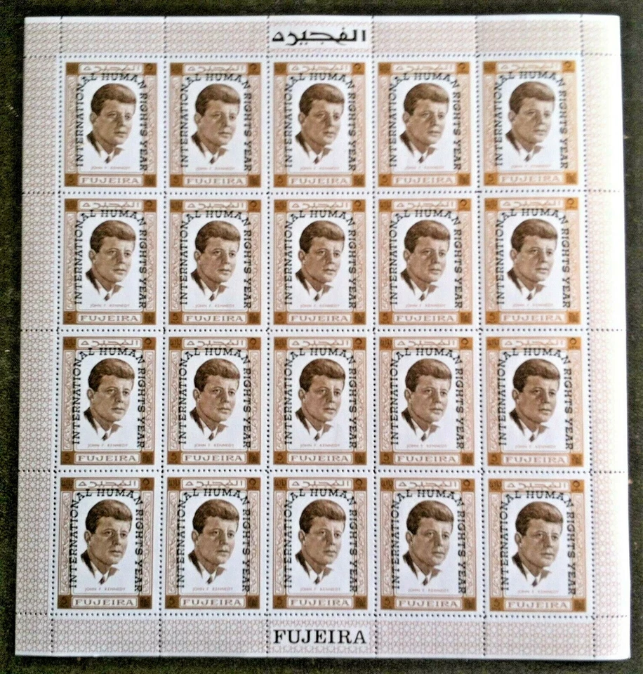 1 f. timbre neuve J F KENNEDY, Fujeira 1969, série DE GAULLE (michel A 374/380) - Photo 1/1