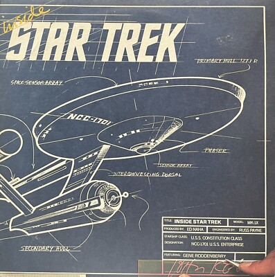 Vintage 1976 Inside Star Trek Gene Roddenberry Music LP Vinyl Record