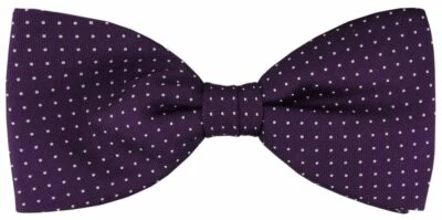 TigerTie Seidenfliege in violett silber gepunktet gemustert - Fliege 100% Seide - Bild 1 von 2