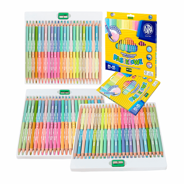 Astra Zweiseitig Buntstifte Farbstifte Malstifte 24 StüCk = 48 Farben Pastell-image