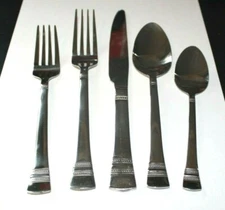 Pfaltzgraff Silverware Lot Place Setting 18/0 Stainless Flatware 5 pcs -NNX -9