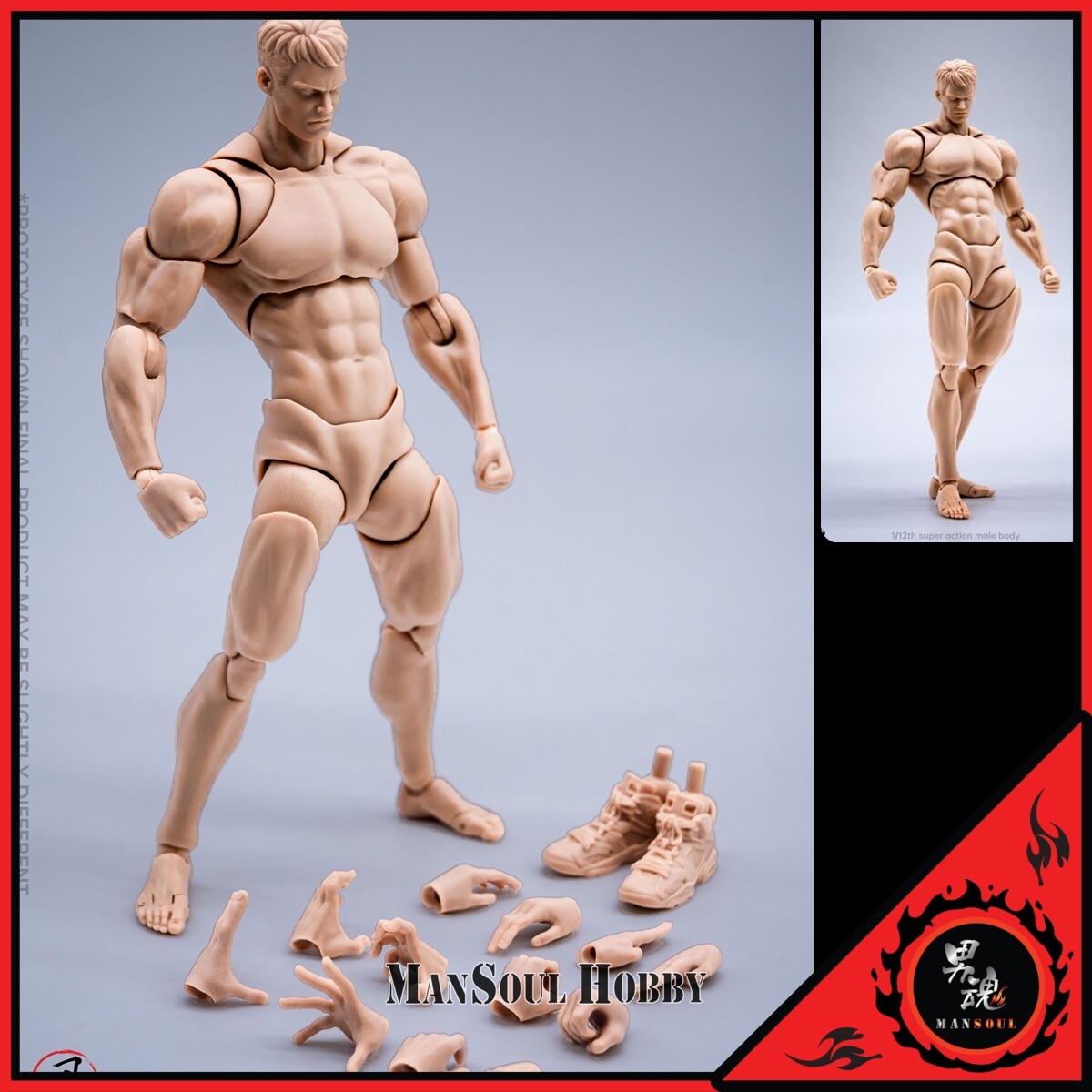 NEW AUTHENTIC WIND TOYS 1/12 Super Action Male Body White Figure