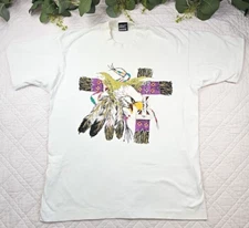 VTG 90s Single Stitch Best Native American Eagle T-Shirt Large Made in USA