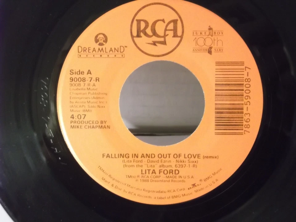 Lita Ford,RCA,"Falling In And Out Of Love",US,7" 45 with P/S 1988 hit rock,Mint- - Image 2 of 3
