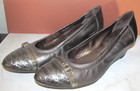 AGL Women's Silver Metallic Leather Wedge Sandals Size 39.5 Italy Italian Shoes — photo 2