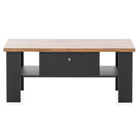 Wohnzimmer Couchtisch Beistelltisch Anthrazit Eiche 1 Schublade Landhaus Stil