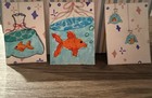 aceo original painting Alcohol Ink Gold Fish In Bag Tiny Aquatic Drawing Set 2/3 — photo 4