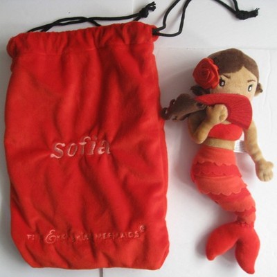Sofia The Five Enchanted Mermaids Plush Doll Toy with Red Carry Bag