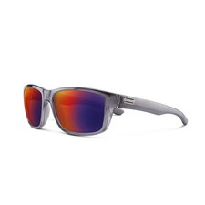 SUNCLOUD Mayor Sunglasses Transparent Gray Frame w/ Plasma Mirror Polarized Lens
