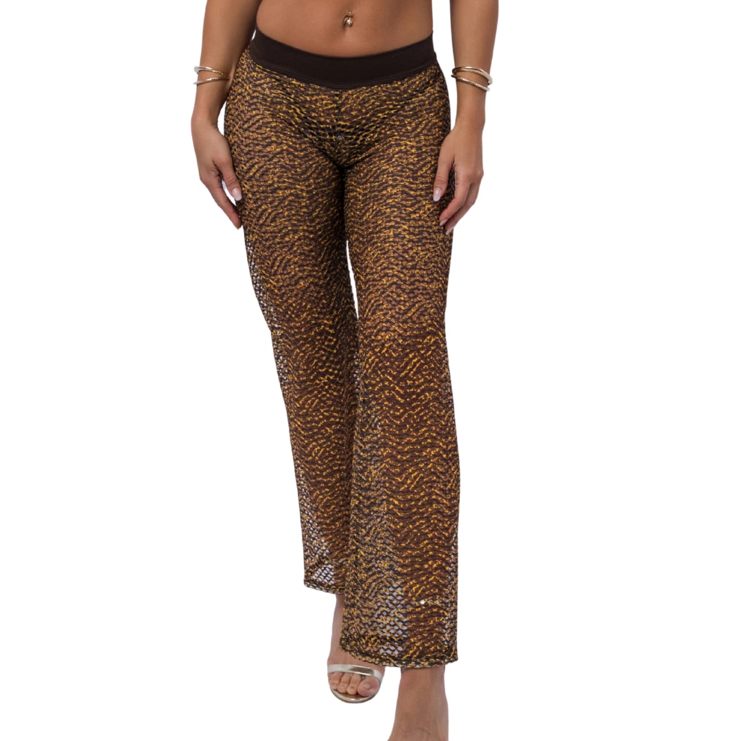 WW CLASSICS Mega Mesh Leopard 5488 Wide Flared Leg Bikini Cover Up Pants
Opens in a new window or ta