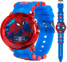 Marvel Spider-Man Kids' LCD Watch Flashing LED Bullet Band, Digital Time Displ