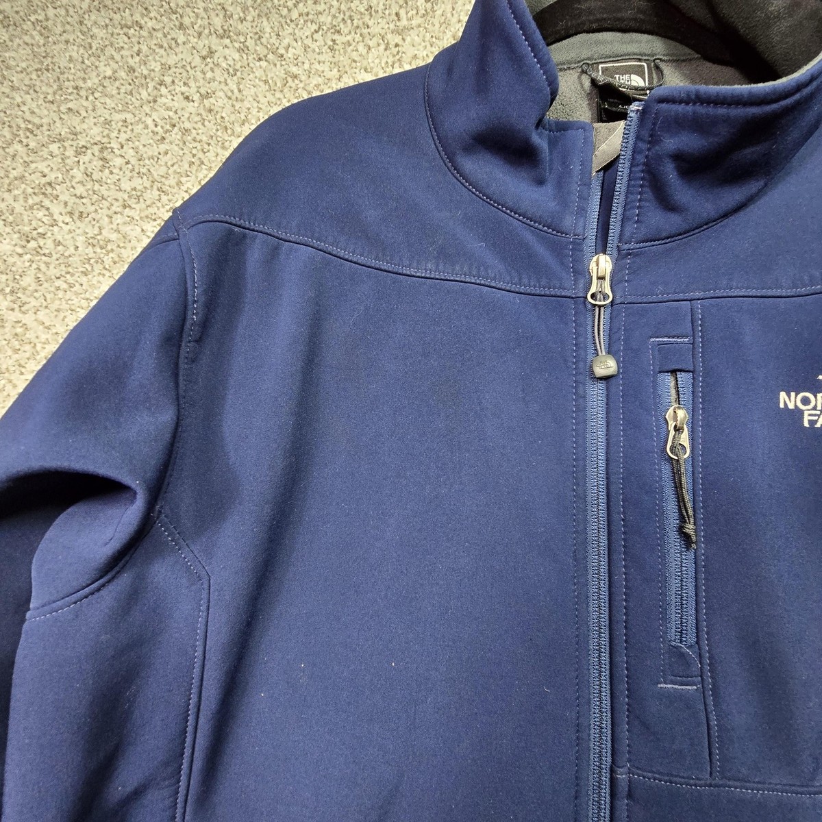 The North Face TNF Apex Jacket Mens Large Blue Softshell Full Zip