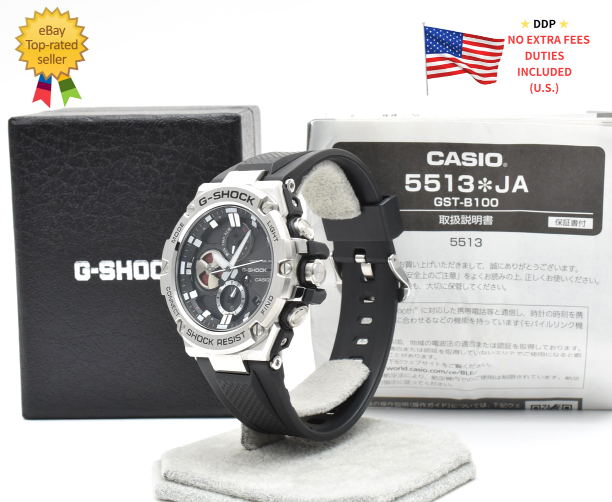 ▶️ [ Unused w/Box ] CASIO G-SHOCK G-STEEL GST-B100 Tough Solar 