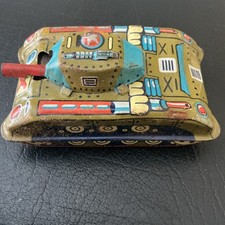 Vintage SUZUKI Japan Tin Litho Military Army Tank Friction Toy