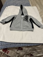 Nike baby hooded full zip sweatshirt jacket size 18 months blk/gray dri fit