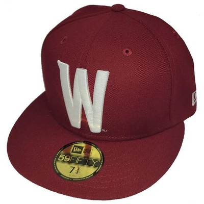 Washington State Cougars New Era 5950 Fitted Baseball Hat - Crimson - White W