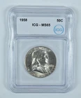 1958 Franklin Half Dollar MS65 ICG *9663