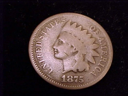 1875 Indian Head Cent,  Good Grade