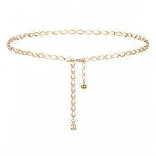 Gold Chain Belt Woman, Adjustable Waist Belts Gold Metal Waist Chain Long