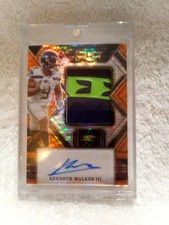 Kenneth Walker III 2022 Panini Select Football FOTL Orange Pulsar RC Patch Auto 