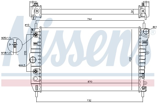 66701 NISSENS Radiator, engine cooling for DAIMLER,JAGUAR - Image 18