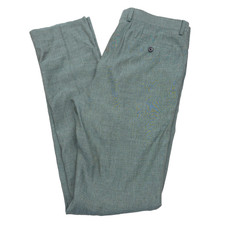 John Varvatos Street Suit Pants Mens Size 38 Slim Fit Linen Wool Delave Green