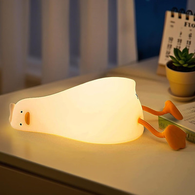 LED Lying Flat Duck Night Light, 3 Level Dimmable Nursery Nightlight,Cute Lamps