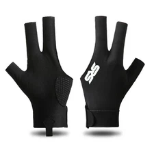SRS Black Billiard Glove Left Hand Fit For Right Handed Players 1 Size Fits Most