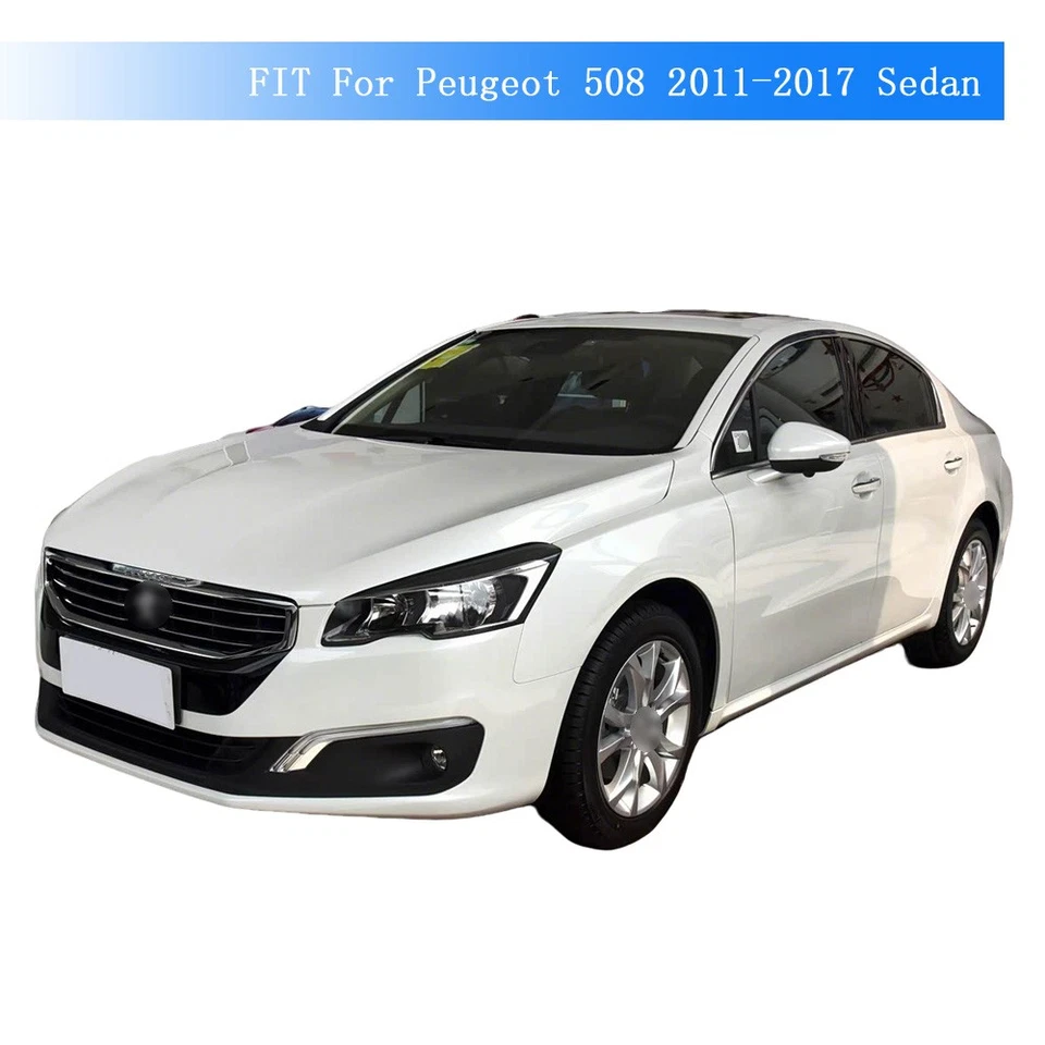 Glossy Black Chrome Delete Window Trims For Peugeot 508 2011-2017 Sedan Foto 3 de 4