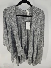 SIMPLY NOELLE GRAY SHAWL COVERUP KIMONO NWT OSFA WOMENS
