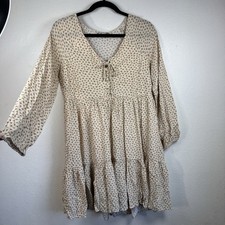 American Eagle Tiered Pheasant Boho Mini Dress Women’s Small Cottagecore Ruffle