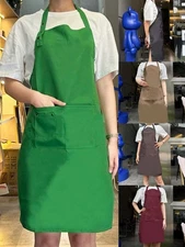 Aprons with 2 Big Pockets & 1 Small Pocket Unisex Cooking Aprons Bib Apron Dress