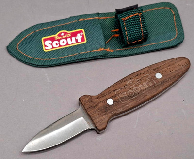 Scout Kindermesser Schnitzmesser für Kinder mit Holzgriff und Textilscheide Grün