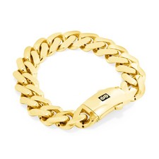 14k Yellow Gold Royal Monaco Miami Cuban Link 15mm Curb Chain Mens Bracelet 8"