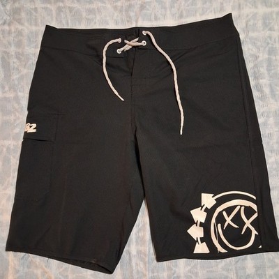 VINTAGE RARE blink-182 Board Shorts Surf Trunks Swim Black 36 Tsurt Tom DeLonge