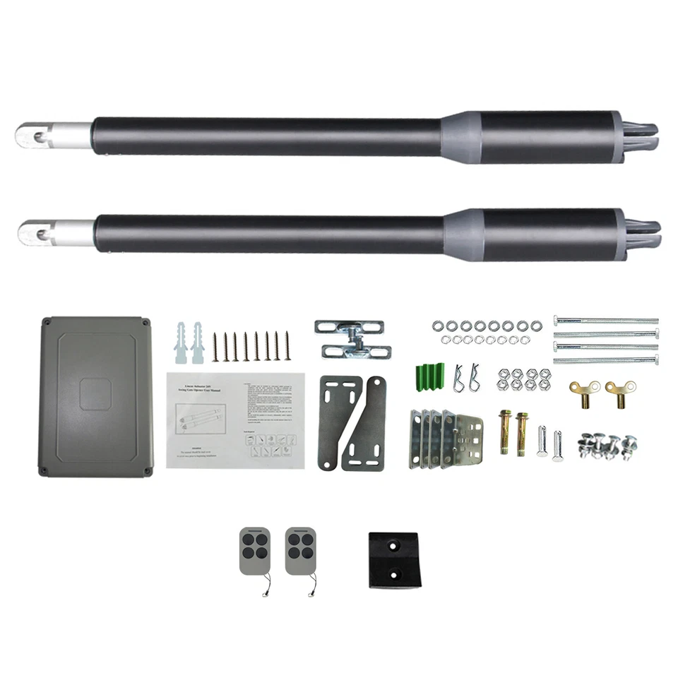 Automatic Arm Dual Swing Gate Opener Heavy Duty Kit Electric Remote Control Set - Image 3 of 4